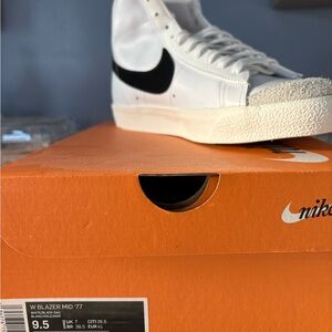 Brand New Nike Blazer Mid '77 White and Black Sneakers